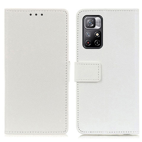 Coque Portefeuille Livre Cuir Etui Clapet M08L pour Xiaomi Poco M4 Pro 5G Blanc