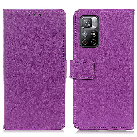 Coque Portefeuille Livre Cuir Etui Clapet M08L pour Xiaomi Poco M4 Pro 5G Violet