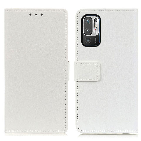 Coque Portefeuille Livre Cuir Etui Clapet M08L pour Xiaomi Redmi Note 10T 5G Blanc