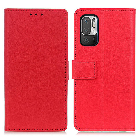 Coque Portefeuille Livre Cuir Etui Clapet M08L pour Xiaomi Redmi Note 10T 5G Rouge