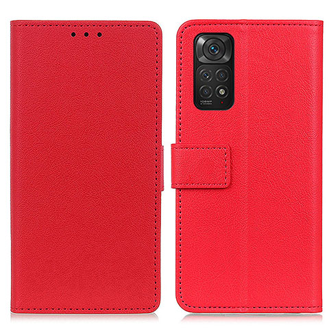 Coque Portefeuille Livre Cuir Etui Clapet M08L pour Xiaomi Redmi Note 11S 4G Rouge