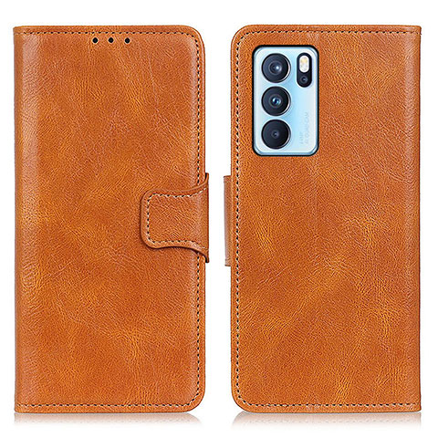 Coque Portefeuille Livre Cuir Etui Clapet M09L pour Oppo Reno6 Pro 5G India Marron