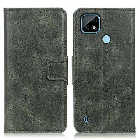 Coque Portefeuille Livre Cuir Etui Clapet M09L pour Realme C21 Vert