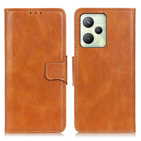 Coque Portefeuille Livre Cuir Etui Clapet M09L pour Realme C35 Marron