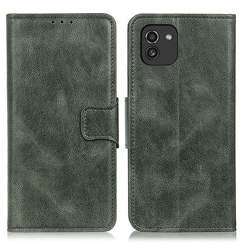 Coque Portefeuille Livre Cuir Etui Clapet M09L pour Samsung Galaxy A03 Vert