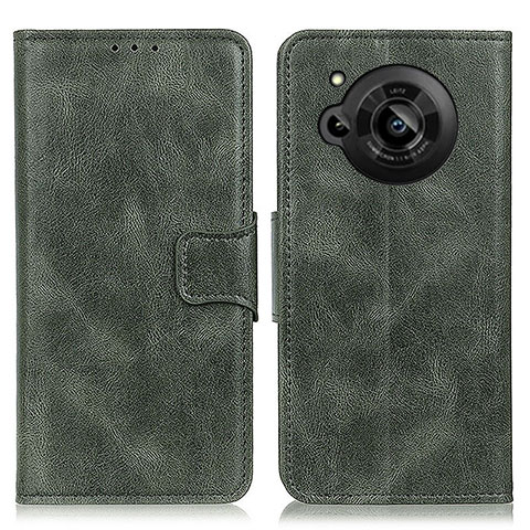 Coque Portefeuille Livre Cuir Etui Clapet M09L pour Sharp Aquos R7 Vert