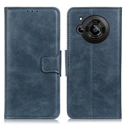 Coque Portefeuille Livre Cuir Etui Clapet M09L pour Sharp Aquos R7s Bleu