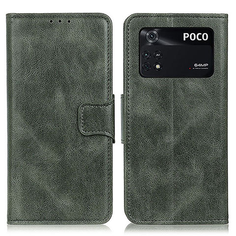 Coque Portefeuille Livre Cuir Etui Clapet M09L pour Xiaomi Poco M4 Pro 4G Vert