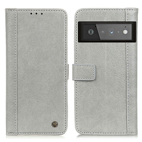 Coque Portefeuille Livre Cuir Etui Clapet M10L pour Google Pixel 6 Pro 5G Gris