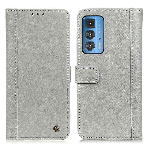 Coque Portefeuille Livre Cuir Etui Clapet M10L pour Motorola Moto Edge 20 Pro 5G Gris