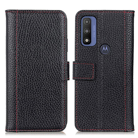 Coque Portefeuille Livre Cuir Etui Clapet M10L pour Motorola Moto G Pure Noir