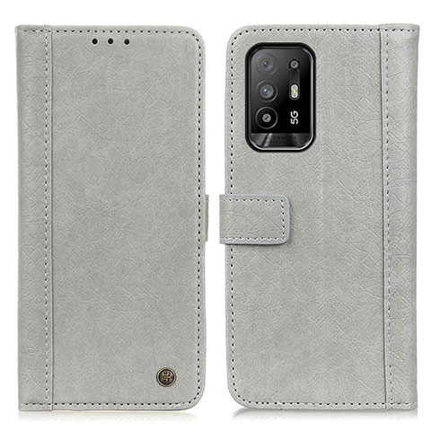 Coque Portefeuille Livre Cuir Etui Clapet M10L pour Oppo A95 5G Gris