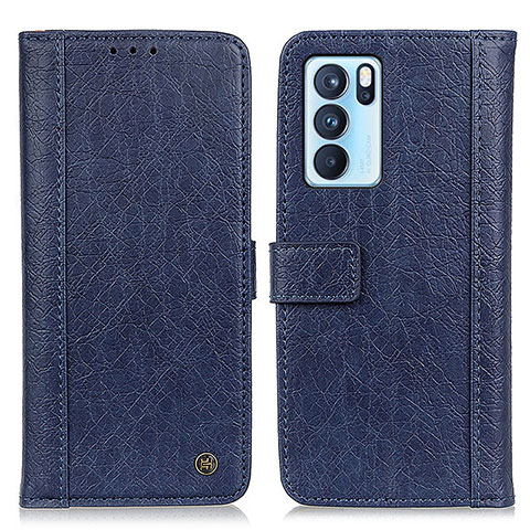 Coque Portefeuille Livre Cuir Etui Clapet M10L pour Oppo Reno6 Pro 5G India Bleu