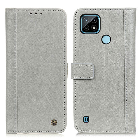 Coque Portefeuille Livre Cuir Etui Clapet M10L pour Realme C21 Gris