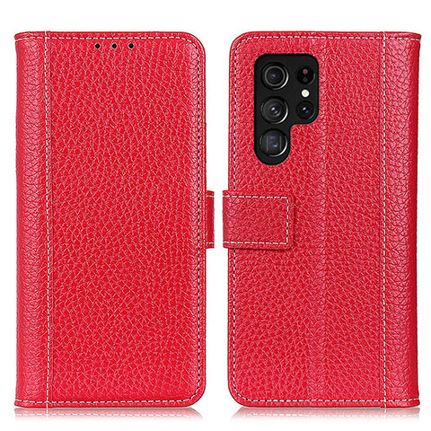 Coque Portefeuille Livre Cuir Etui Clapet M10L pour Samsung Galaxy S23 Ultra 5G Rouge