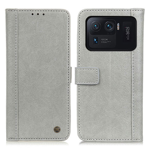 Coque Portefeuille Livre Cuir Etui Clapet M10L pour Xiaomi Mi 11 Ultra 5G Gris