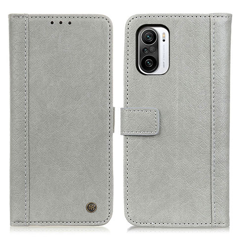 Coque Portefeuille Livre Cuir Etui Clapet M10L pour Xiaomi Poco F3 5G Gris