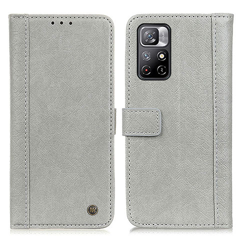 Coque Portefeuille Livre Cuir Etui Clapet M10L pour Xiaomi Poco M4 Pro 5G Gris