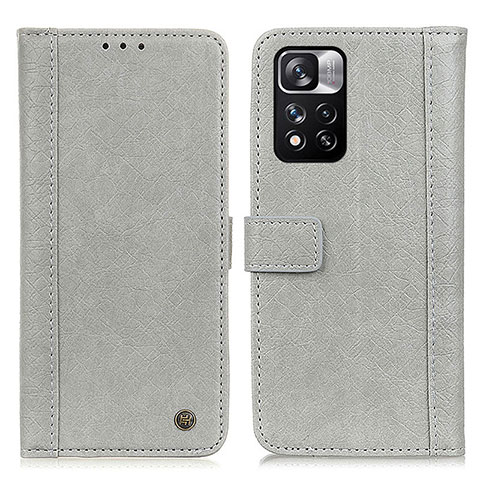 Coque Portefeuille Livre Cuir Etui Clapet M10L pour Xiaomi Poco X4 NFC Gris