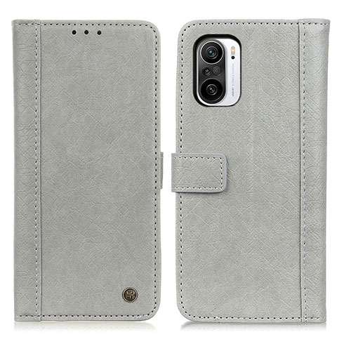 Coque Portefeuille Livre Cuir Etui Clapet M10L pour Xiaomi Redmi K40 5G Gris