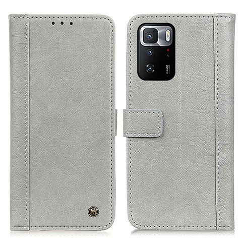 Coque Portefeuille Livre Cuir Etui Clapet M10L pour Xiaomi Redmi Note 10 Pro 5G Gris