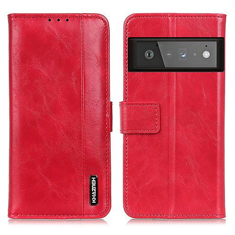 Coque Portefeuille Livre Cuir Etui Clapet M11L pour Google Pixel 6 Pro 5G Rouge