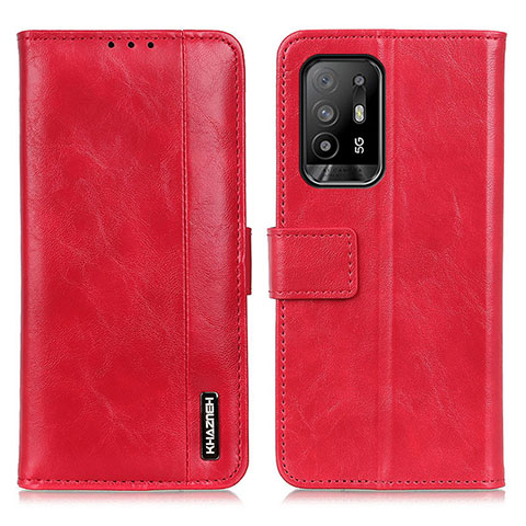 Coque Portefeuille Livre Cuir Etui Clapet M11L pour Oppo F19 Pro+ Plus 5G Rouge