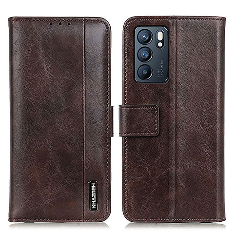 Coque Portefeuille Livre Cuir Etui Clapet M11L pour Oppo Reno6 5G Marron