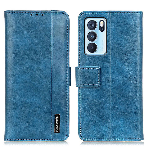 Coque Portefeuille Livre Cuir Etui Clapet M11L pour Oppo Reno6 Pro 5G India Bleu