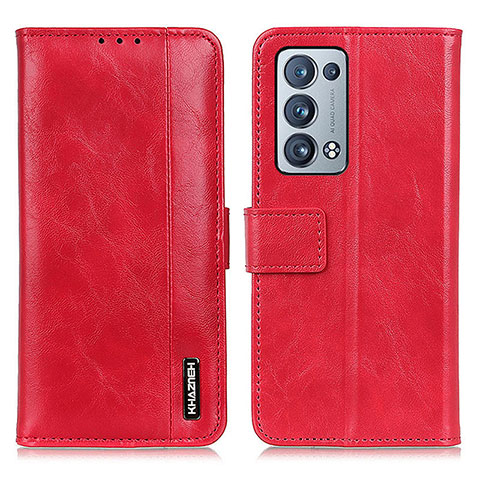 Coque Portefeuille Livre Cuir Etui Clapet M11L pour Oppo Reno6 Pro+ Plus 5G Rouge