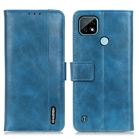 Coque Portefeuille Livre Cuir Etui Clapet M11L pour Realme C21 Bleu