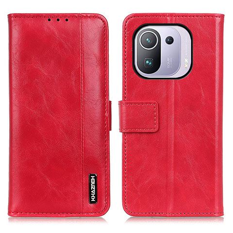 Coque Portefeuille Livre Cuir Etui Clapet M11L pour Xiaomi Mi 11 Pro 5G Rouge