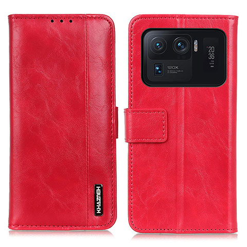 Coque Portefeuille Livre Cuir Etui Clapet M11L pour Xiaomi Mi 11 Ultra 5G Rouge