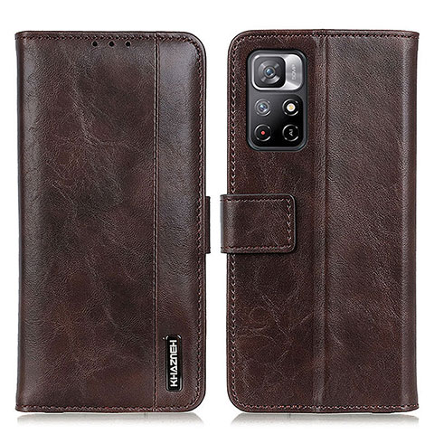 Coque Portefeuille Livre Cuir Etui Clapet M11L pour Xiaomi Redmi Note 11 5G Marron