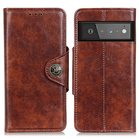 Coque Portefeuille Livre Cuir Etui Clapet M12L pour Google Pixel 6 Pro 5G Marron