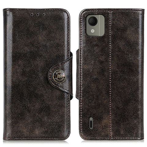 Coque Portefeuille Livre Cuir Etui Clapet M12L pour Nokia C110 Bronze