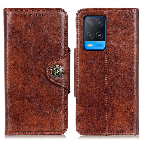 Coque Portefeuille Livre Cuir Etui Clapet M12L pour Oppo A54 4G Marron