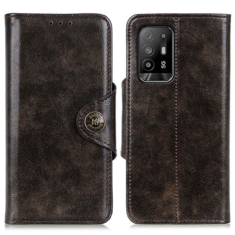 Coque Portefeuille Livre Cuir Etui Clapet M12L pour Oppo F19 Pro+ Plus 5G Marron