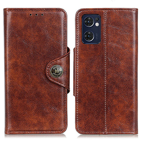 Coque Portefeuille Livre Cuir Etui Clapet M12L pour Oppo Find X5 Lite 5G Marron