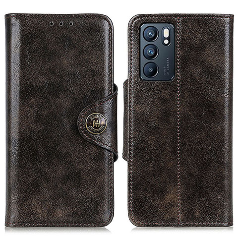 Coque Portefeuille Livre Cuir Etui Clapet M12L pour Oppo Reno6 5G Bronze