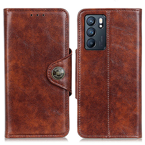 Coque Portefeuille Livre Cuir Etui Clapet M12L pour Oppo Reno6 5G Marron