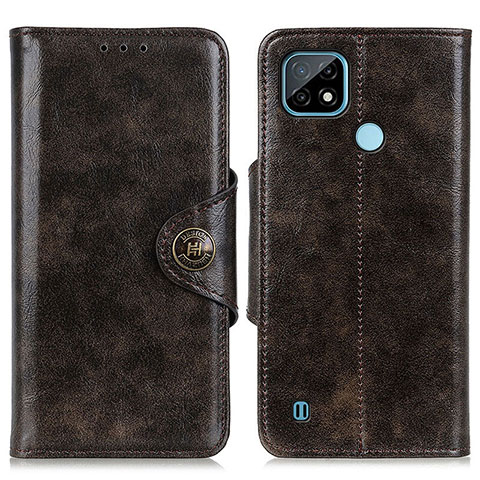 Coque Portefeuille Livre Cuir Etui Clapet M12L pour Realme C21 Bronze