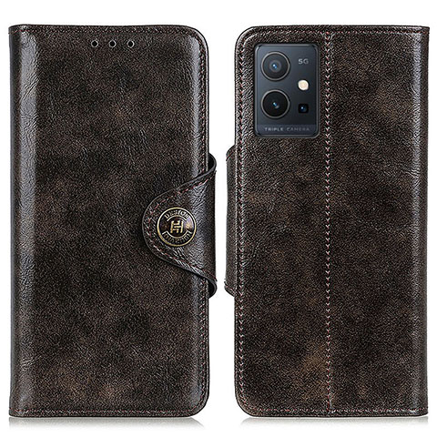 Coque Portefeuille Livre Cuir Etui Clapet M12L pour Vivo Y52t 5G Bronze