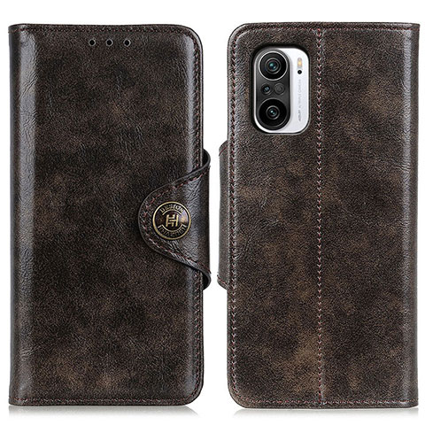 Coque Portefeuille Livre Cuir Etui Clapet M12L pour Xiaomi Poco F3 5G Bronze