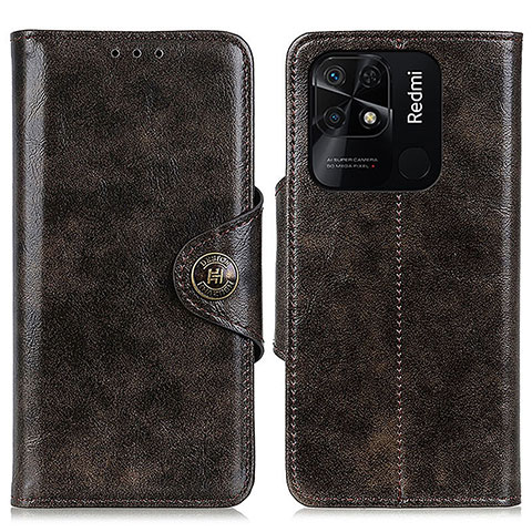 Coque Portefeuille Livre Cuir Etui Clapet M12L pour Xiaomi Redmi 10 India Bronze