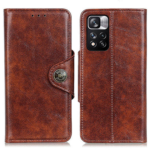 Coque Portefeuille Livre Cuir Etui Clapet M12L pour Xiaomi Redmi Note 11 Pro+ Plus 5G Marron