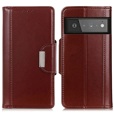 Coque Portefeuille Livre Cuir Etui Clapet M13L pour Google Pixel 6 Pro 5G Marron