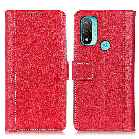 Coque Portefeuille Livre Cuir Etui Clapet M13L pour Motorola Moto E20 Rouge