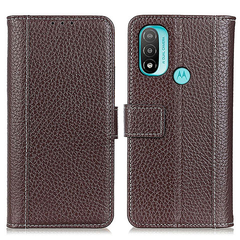 Coque Portefeuille Livre Cuir Etui Clapet M13L pour Motorola Moto E30 Marron