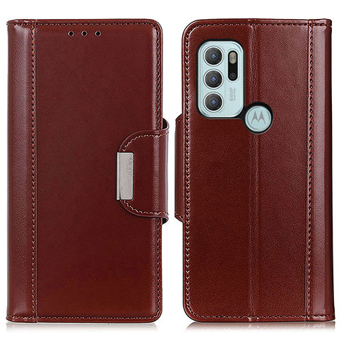 Coque Portefeuille Livre Cuir Etui Clapet M13L pour Motorola Moto G60s Marron